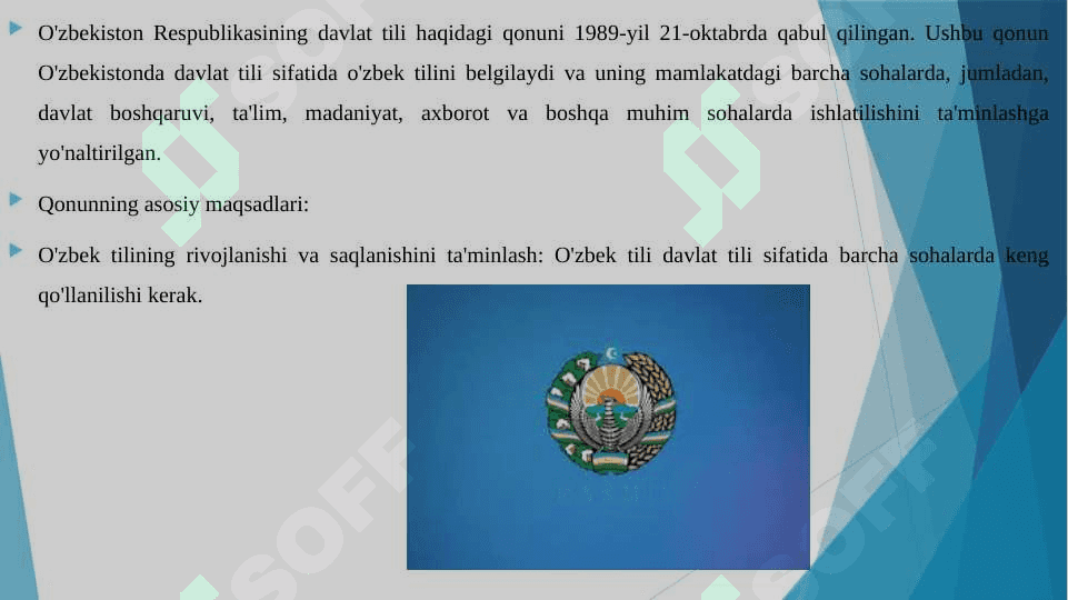 O'zbekiston Respublikasining davlat tili haqidagi qonuni 3