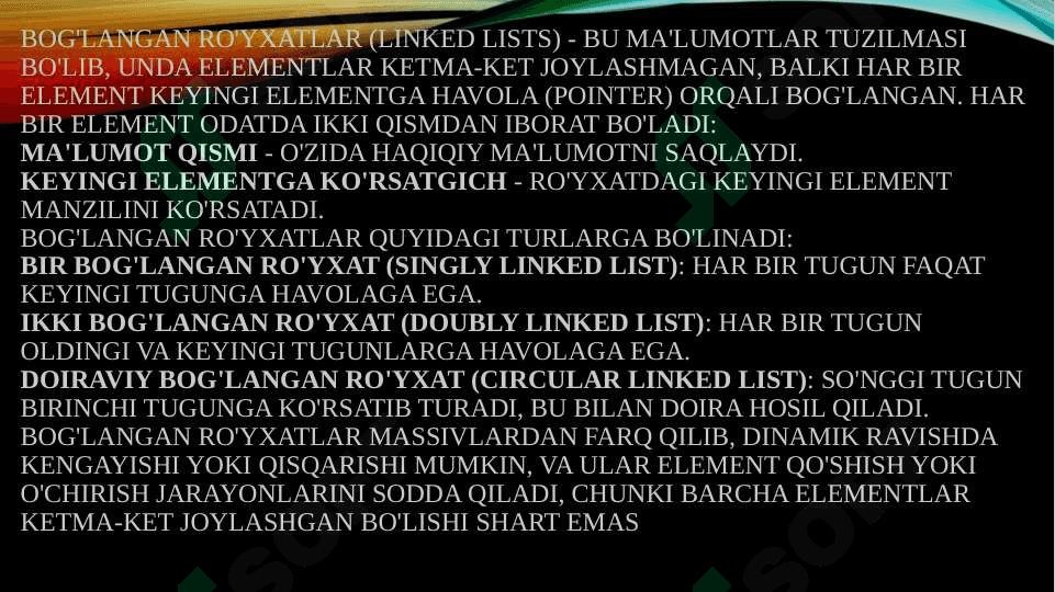 Bogʻlangan roʻyxatlar 3