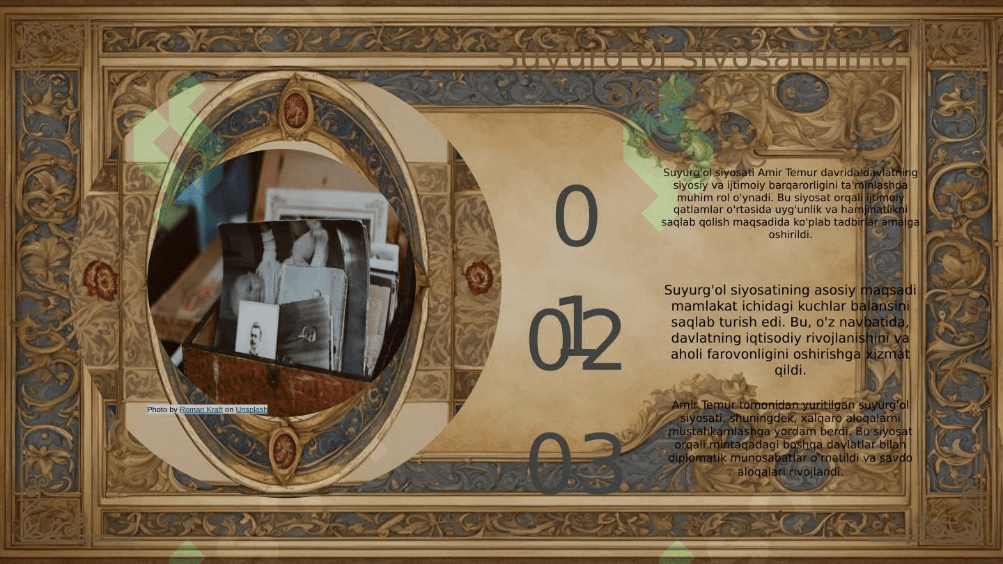 Amir Temurning suyurgʻol yerlar siyosati 5