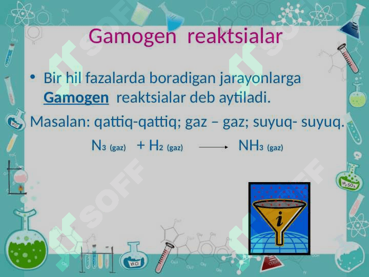Kimyoviy reaksiyalar kinetikasi va muvozanat mavzusida 6