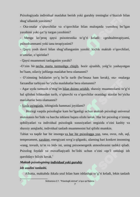 PSIXOLOGNING ETIKAVIY STANDARTLARI. 7