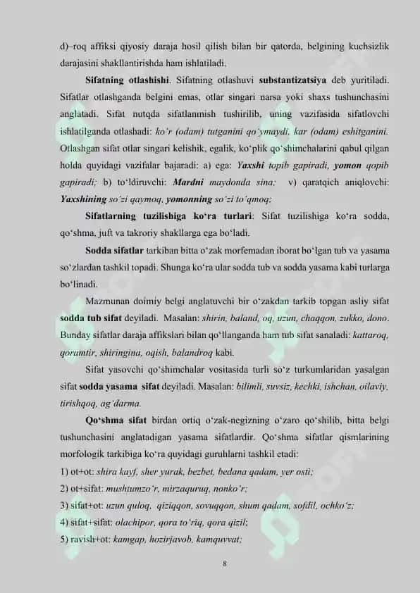 BOSHLANG'ICH_SINFLARDA_SIFAT_SO'Z_TURKUMINI_O'RGANISH 8