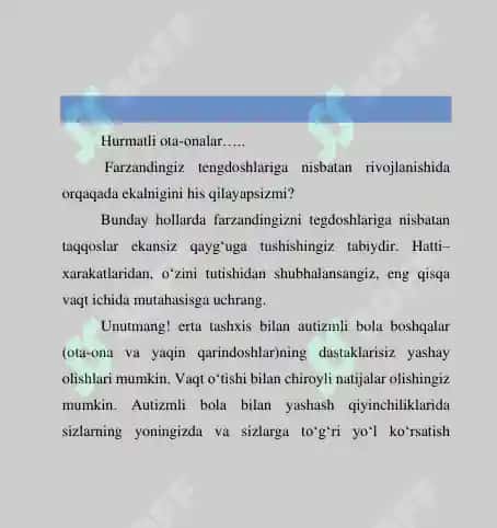 Autizm-kasallikmi yoki ruhiy holat? Ota-onalar uchun yon daftarcha 7
