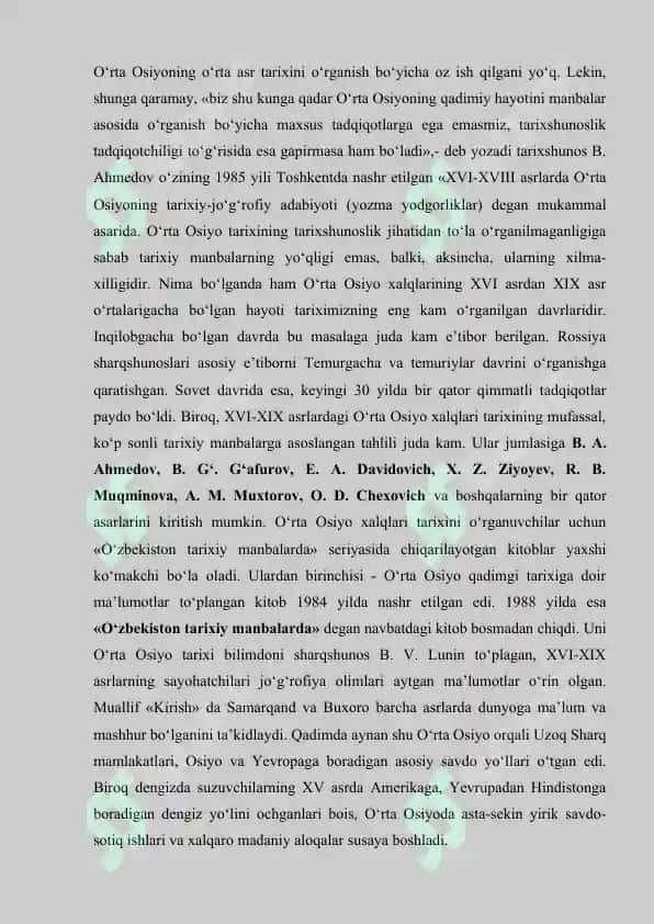 XVI ASRDAN - XVIII ASRNING BIRINCHI YARMIGACHA BO’LGAN DAVRDA O‘RTA OSIYO XONLIKLARINING TARIXSHUNOSLIGI 2