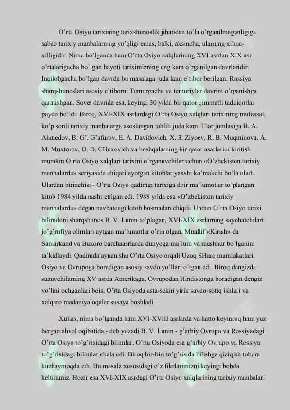 XVII-XVIII ASRLARDA BUXORO XONLIGIDA TARIXNAVISLIK 5