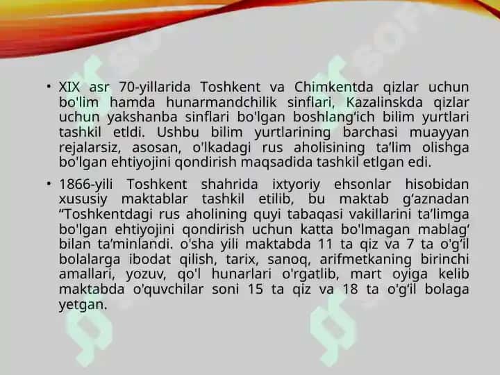 XVII asrdan XX asrning birinchi yarmigacha tarbiya, maktab va pedagogik fikrlar rivoji 4