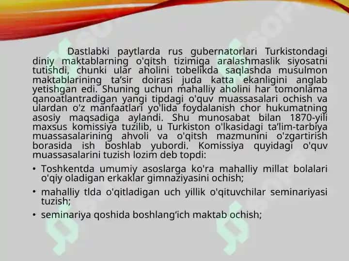 XVII asrdan XX asrning birinchi yarmigacha tarbiya, maktab va pedagogik fikrlar rivoji 6