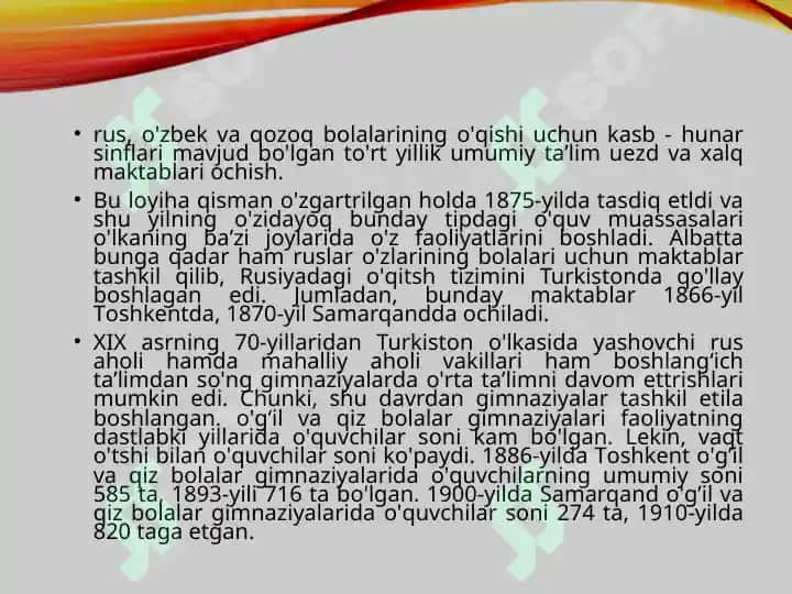 XVII asrdan XX asrning birinchi yarmigacha tarbiya, maktab va pedagogik fikrlar rivoji 7