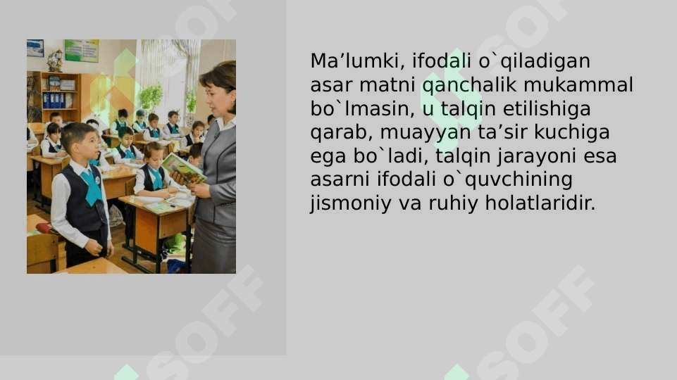 Ifodali o’qish  ahamiyati 2