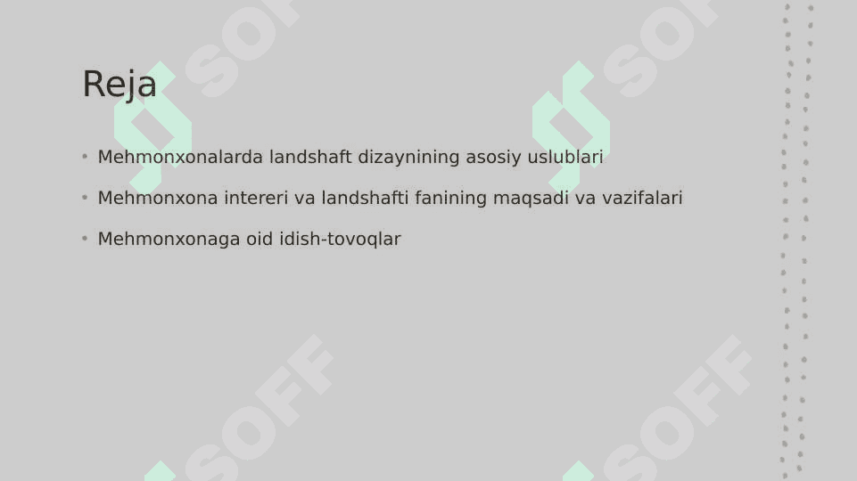 Mehmonxona intereri va landshafti fanining maqsadi va vazifalari 2