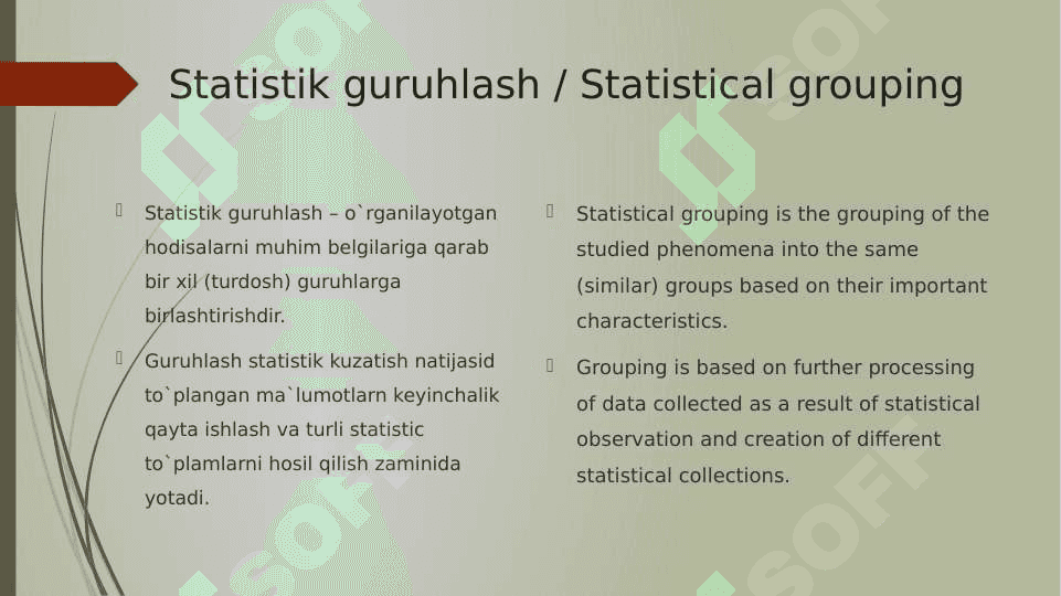 STATISTIK TASNIFLASH VA GURUHLASH USLUBIYATI 4