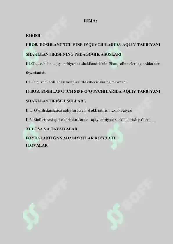 Boshlang'ich sinf o'quvchilarida aqliy tarbiyani shakllantirish yo'llari BMI 2