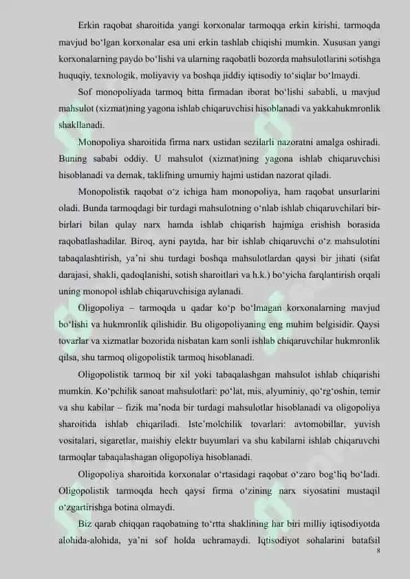 RAQOBAT - BOZOR IQTISODIYOTINI HARAKATLANTIRUVCHI KUCH SIFATIDA 8