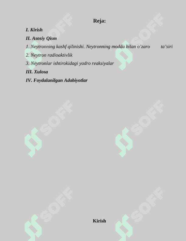 Neytronlar ishtirokidagi yadro reaksiyalari 2