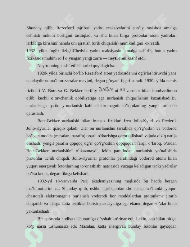 Neytronlar ishtirokidagi yadro reaksiyalari 4