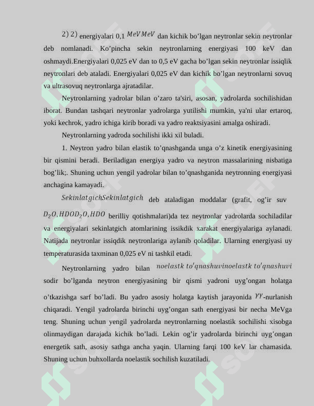 Neytronlar ishtirokidagi yadro reaksiyalari 7