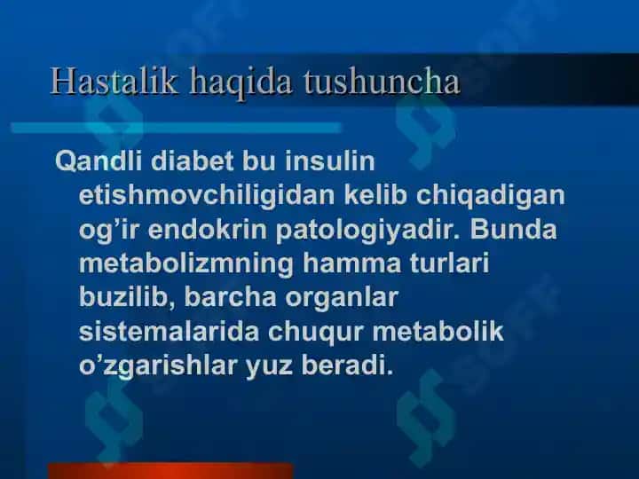 Qandli Diabet: Etiopatogenez, Klinika va Davosi 3