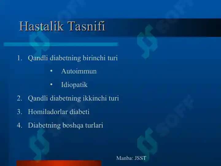 Qandli Diabet: Etiopatogenez, Klinika va Davosi 4