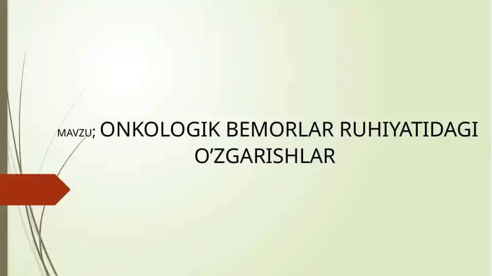 Onkologik bemorlar ruhiyati