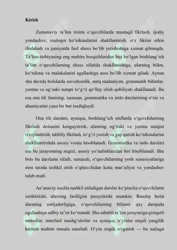 Boshlang‘ich sinf grammatika va imlo darslarida qiziqarli o‘yinlardan foydalanish 3