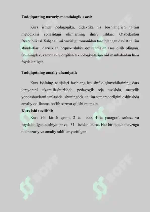 BOSHLANG‘ICH SINFLARNING MATEMATIKA DARSLARI VA ULARGA QO‘YILADIGAN TALABLAR 6