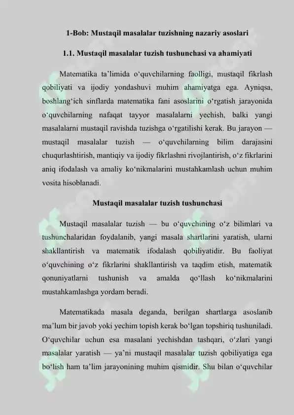 --Boshlang‘ich sinflarning matematika darslarida mustaqil masalalar tuzishga o‘rgatish 5