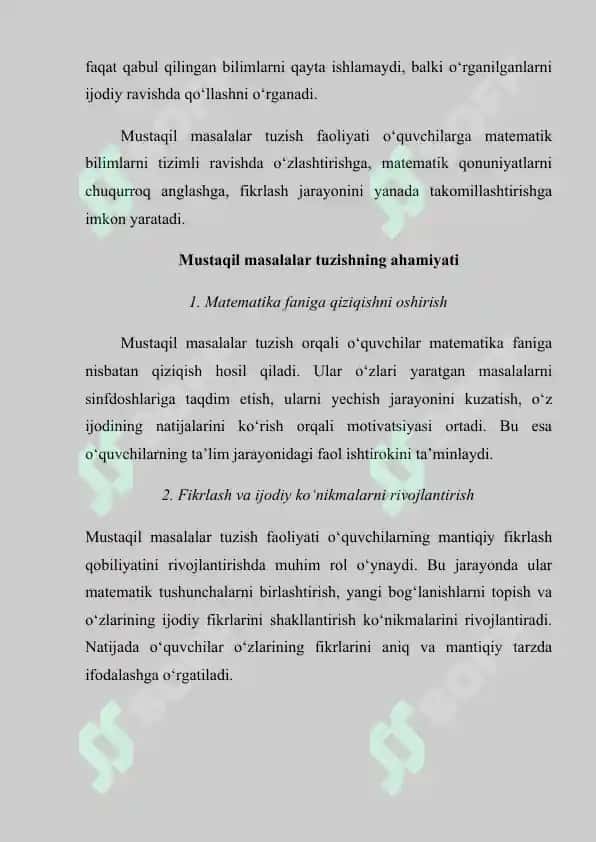 --Boshlang‘ich sinflarning matematika darslarida mustaqil masalalar tuzishga o‘rgatish 6