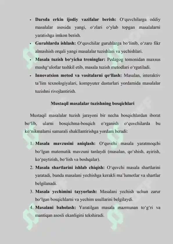 --Boshlang‘ich sinflarning matematika darslarida mustaqil masalalar tuzishga o‘rgatish 8