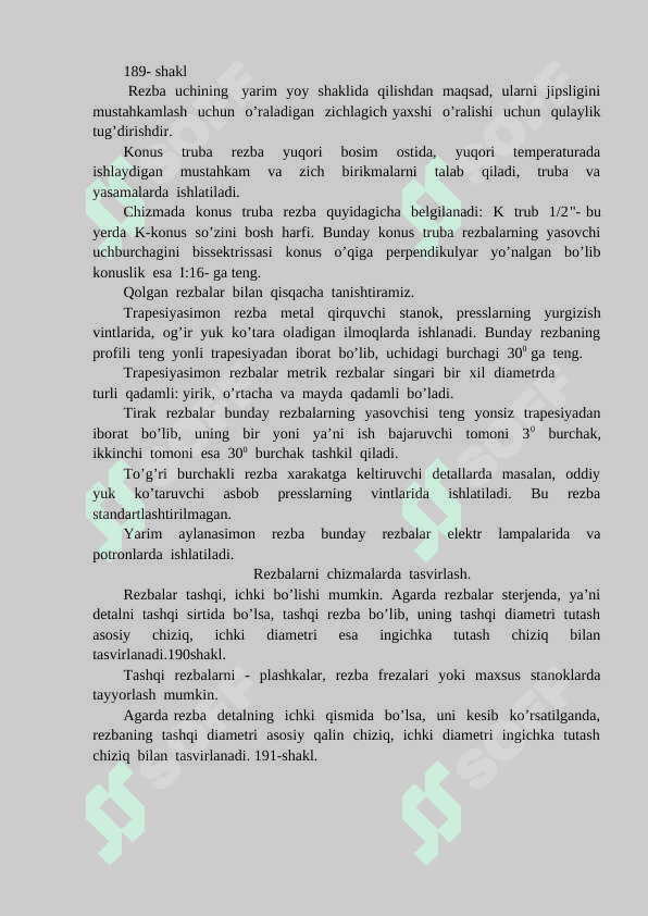 Rezba ochish asbob va uskunalari haqida umumiy ma'lumot 4