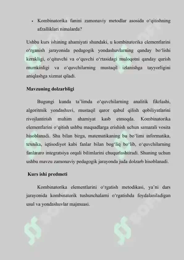 Kombinatorika elementlari va ularni o'qitish 6