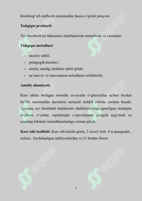 MATEMATIKA DARSLARIDA TEZ HISOBLASHNI O‘RGATISH METODIKASI 4
