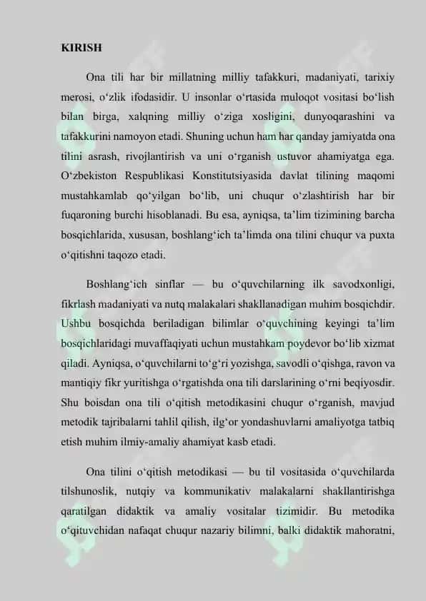 Ona tili va uni o‘qitish metodikasi 2