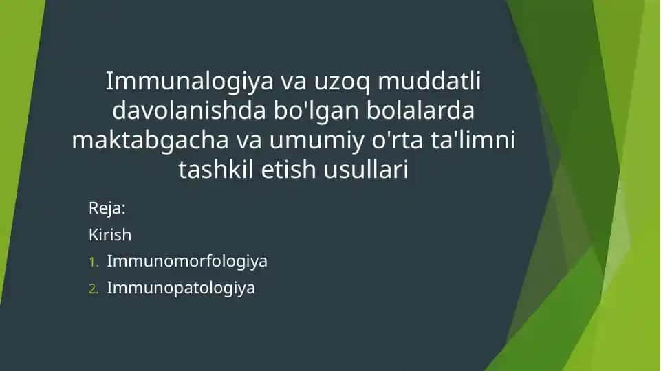 Immunologiya va Uzoq Muddatli Davolanish