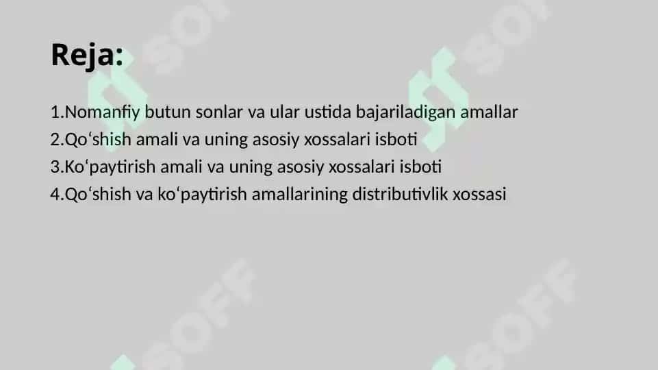 Nomanfiy butun sonlar va ular ustida bajariladigan amaliyotlar 2