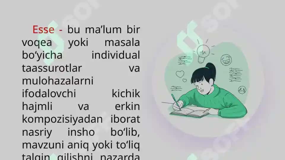esse va insho yozish, rasmiylashtirish tartibi 4