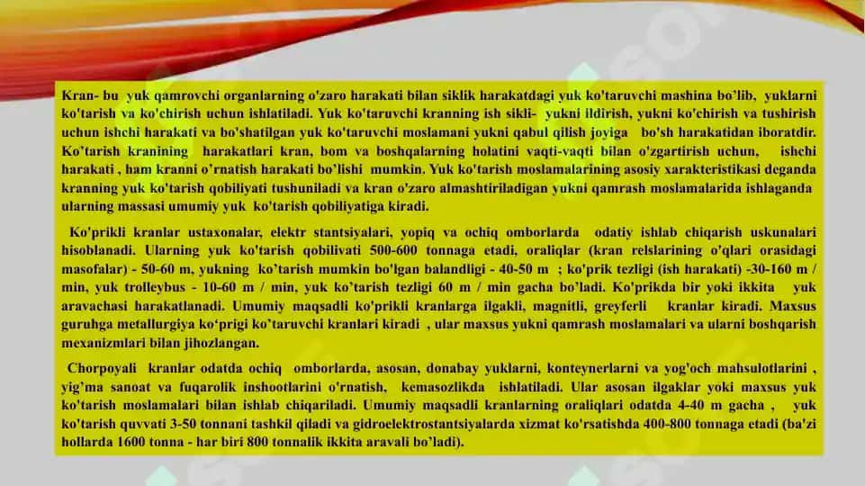 Yuk ortish va tushirish operatsiyalarini bajarish usullari. 2