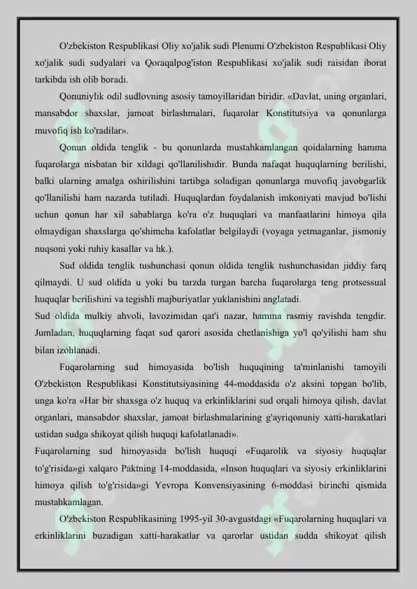 O'zbekiston Respublikasida sud tizimining Konstitutsiyaviy asoslari 7