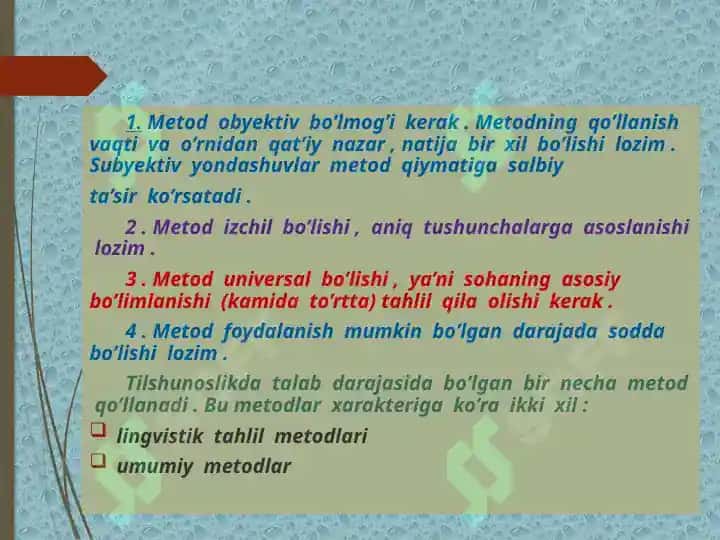 Lingvistik tahlil metodlari 3