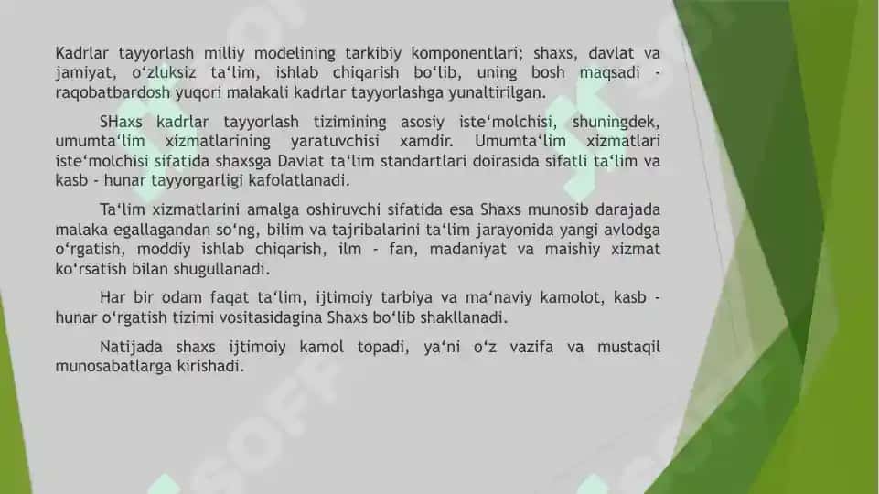 O’zbekiston Respublikasining Kadrlar tayyorlash milliy dasturi: asosiy vazifalar, maqsadlar 4