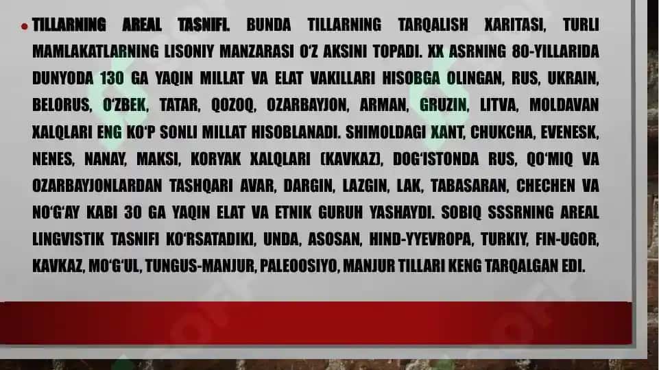 DUNYO TILLARNING GENEALOGIK TASNIFI 3