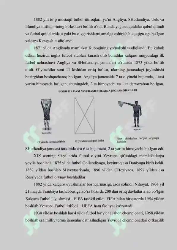 Futbolning kelib chiqish va rivojlanish tarixi 3