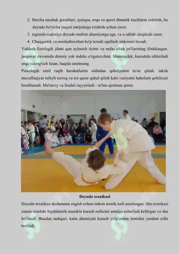 Dzyudo kurashning qoidalari va shikastlanishning oldini olish 3