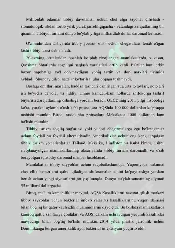 O’zbekistonda tibbiyotning rivojlanishi va uning turizmga ta’siri 5