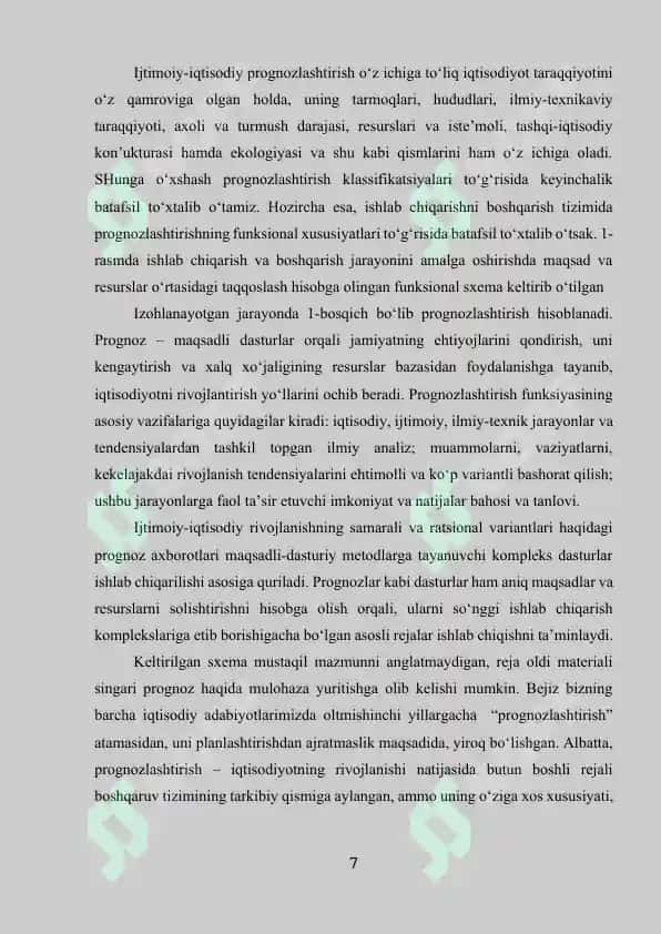 Ijtimoiy va iqtisodiy rivojlanishini prognozlashtirishning mohiyati 7