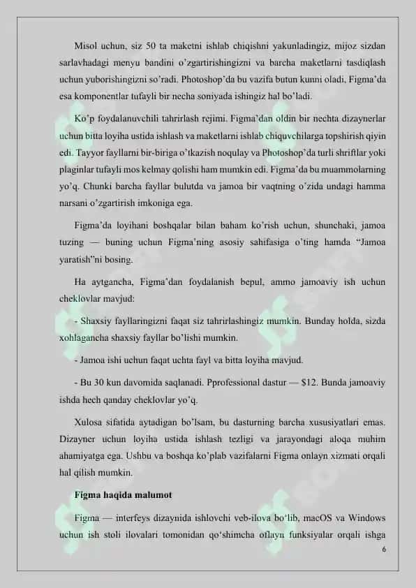 Figma dasturi bilan ishlashning qoʻshimcha imkoniyatlari 6