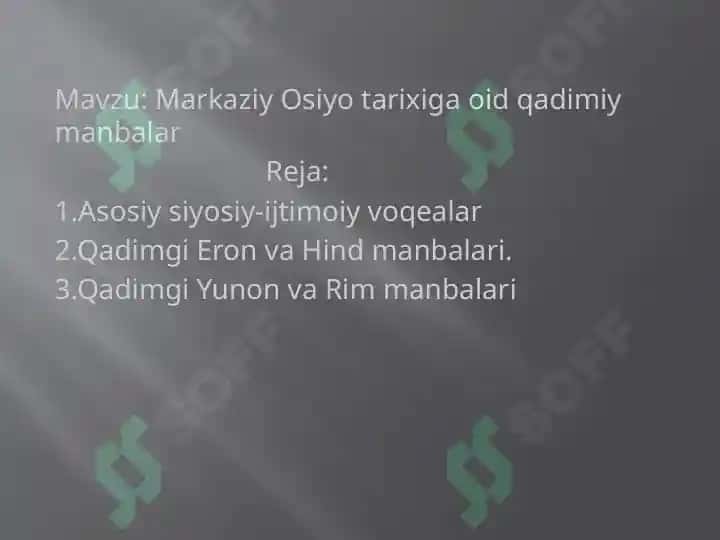 MARKAZIY OSIYO TARIXIGA OID  QADIMGI MANBALAR 2