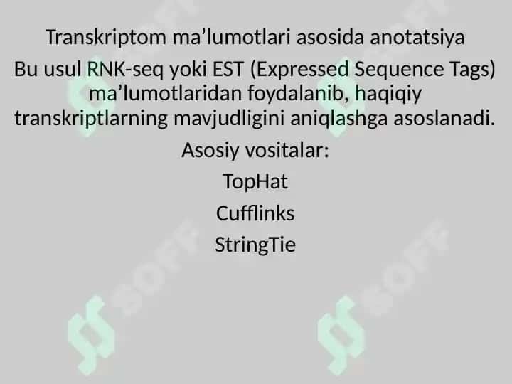 Genlarni anotatsiyalash usullari 7