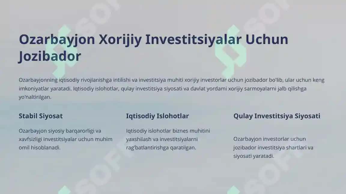 Ozarbayjon investitsiya siyosati 5