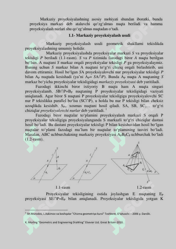 Fаngа kirish. Proeksiyalash usullari. Nuqtaning ortogonal proyeksiyalari 3