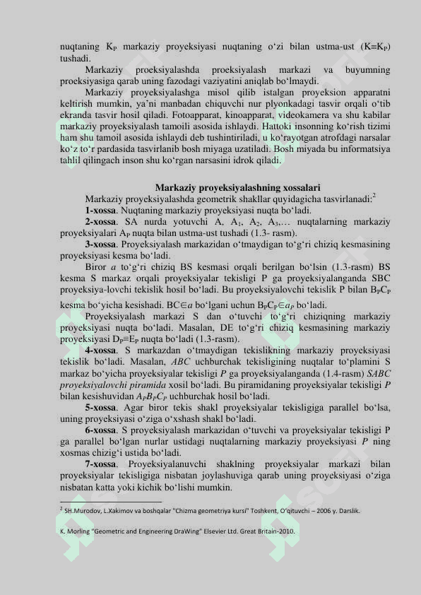 Fаngа kirish. Proeksiyalash usullari. Nuqtaning ortogonal proyeksiyalari 4